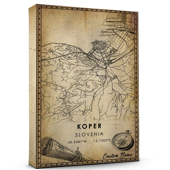 Koper Map Poster, Slovenia Map Art Poster, Canvas, Koper Map City ...