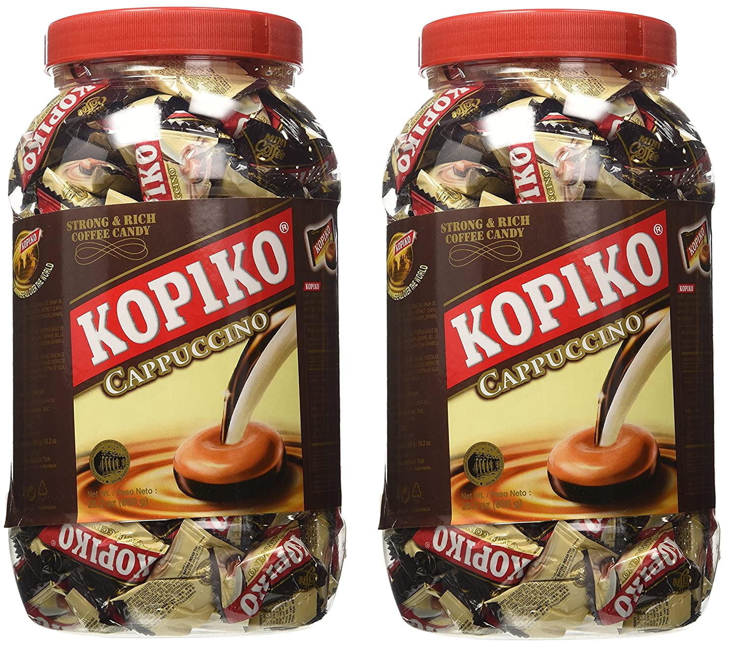Kopiko Cappuccino Candy Jar, 28.2oz Pack of 2, Strong Aroma