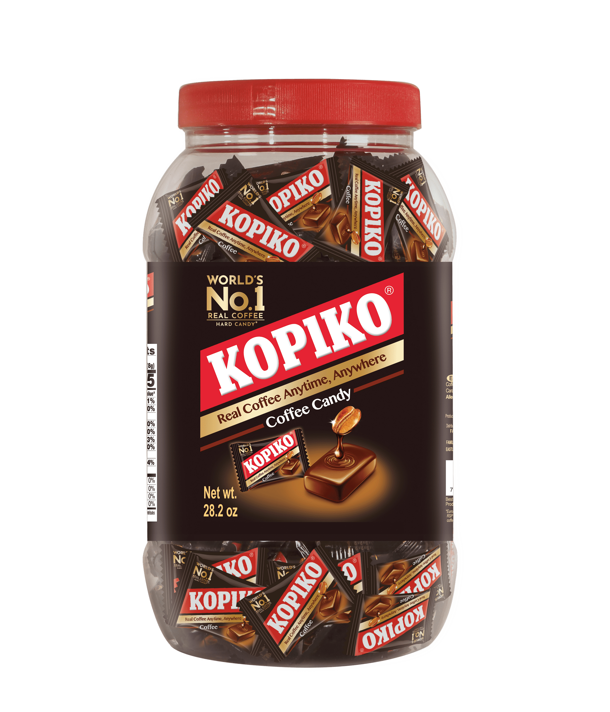 Kopiko Coffee Candy Jar with Real Coffee Bean Extract - 6 Jars per