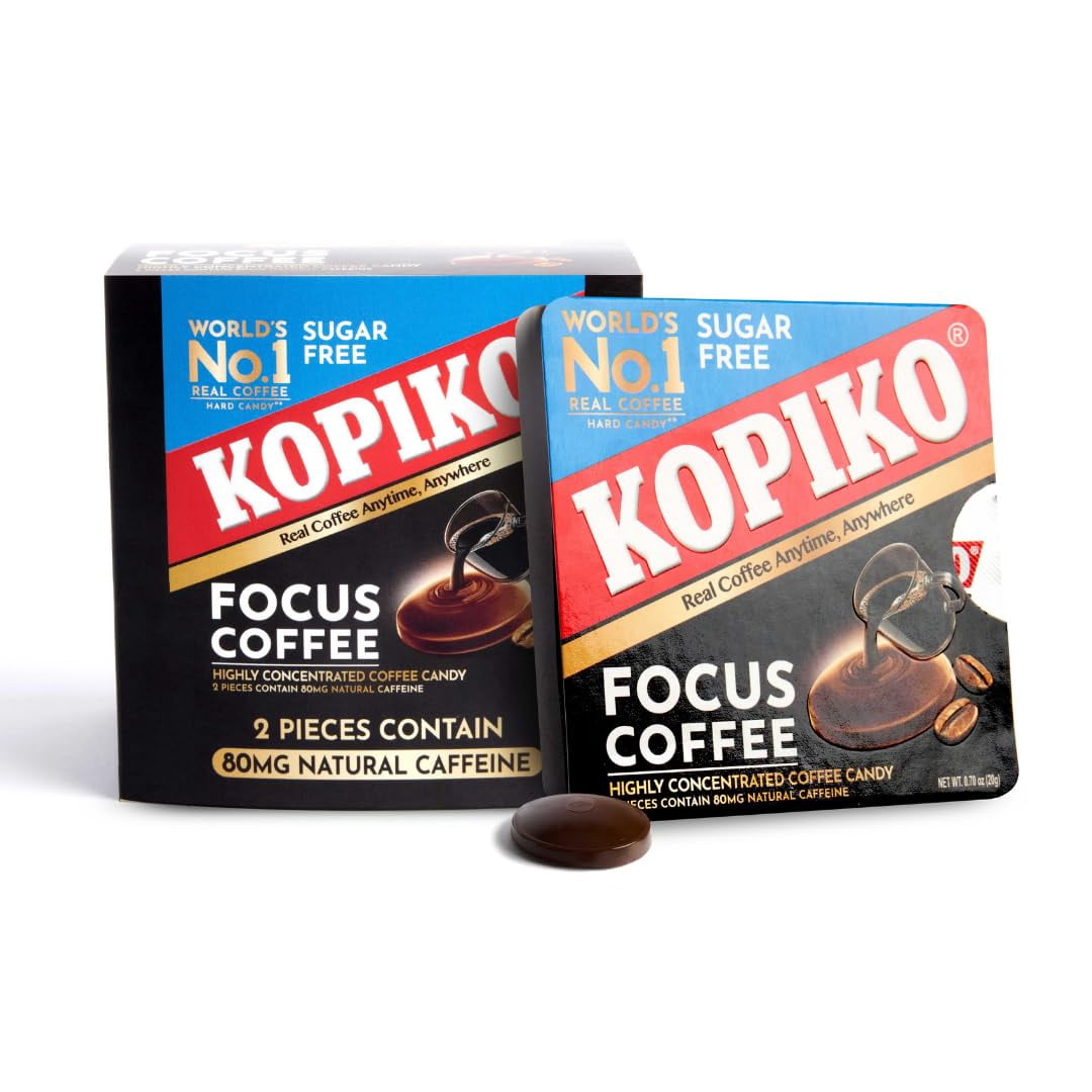 Kopiko Focus Coffee Candy - Highly Concentrated Caffeine Candy, 6