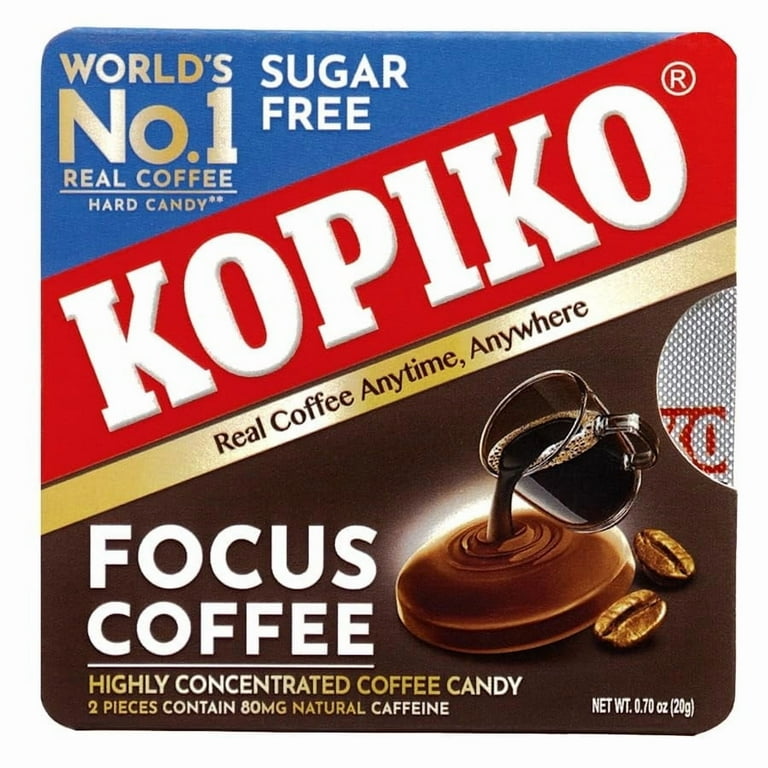 Kopiko Focus Coffee Candy - Highly Concentrated Caffeine Candy, 6
