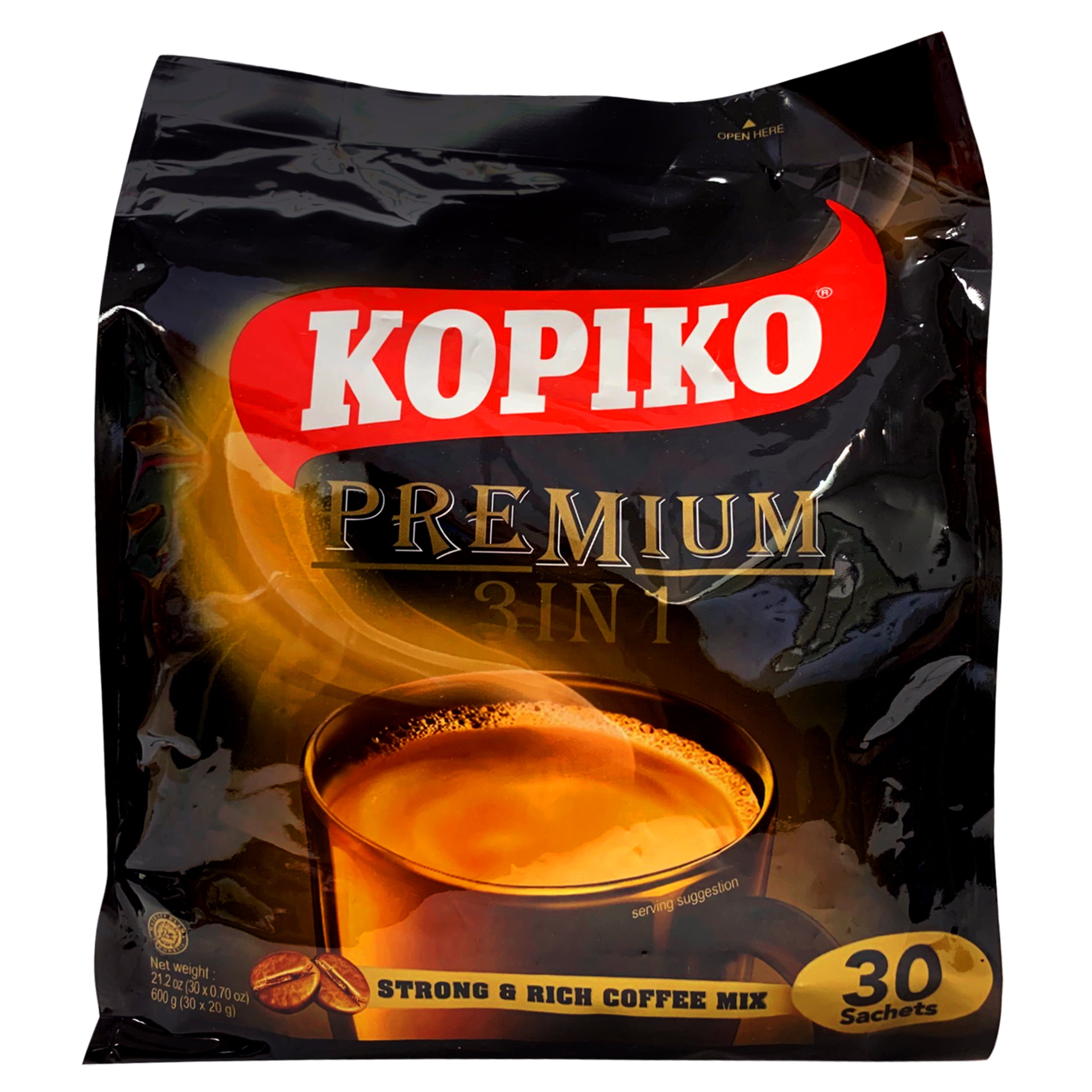 HGFOREST Kopiko Premium Coffee 3-in-1 21 oz (30 Sachets) Instant Coffee Mix