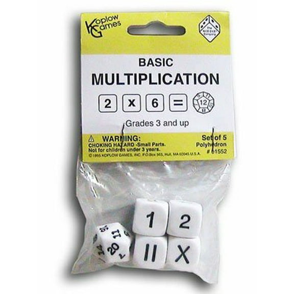 Koplow Basic Multiplication Dice Set (5) New