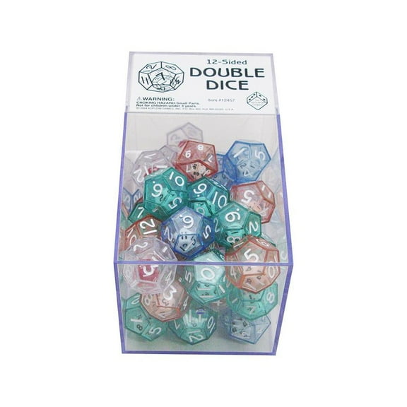 Koplow Games 12-Sided Double Dice, Box of 40