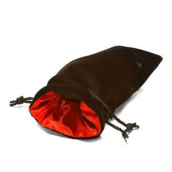 Koplow Games 5"x8" Black Velvet Dice Bag - Red Lining