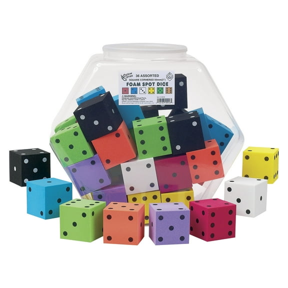 Koplow Games Assorted Foam Dice, Set of 36