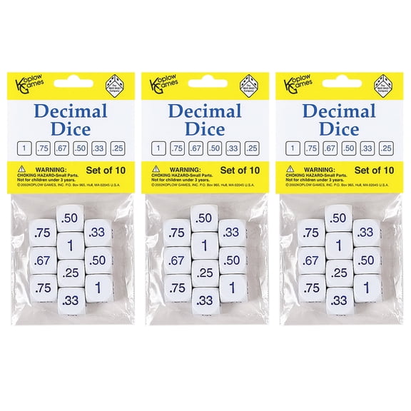 Koplow Games Decimal Dice Set, 10 Per Pack, 3 Packs