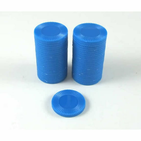 Koplow Games Set of 50 7/8" Easy Stacking Plastic Mini Playing Poker Chips - Blue #13379