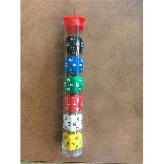 Koplow KPL12320 D24 Opaque Dice Set, Assorted Color - Pack of 6