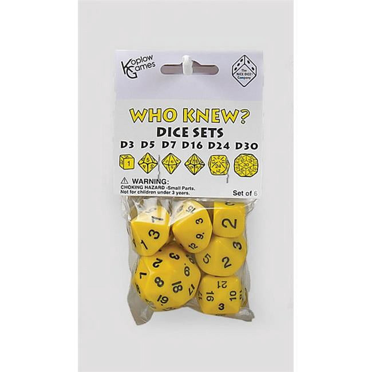 Koplow Games Blue Special Who Knew 6 Dice Set Koplow Games...