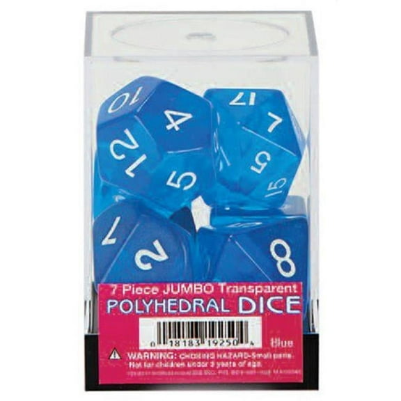 Koplow Blue Polyhedral Dice Set w/Cube (7) New