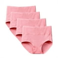 thumbnail image 1 of Kopltyrfg 4 Pack High Waisted Underwear for Women Tummy Control Cotton Panties Postpartum Ladies Briefs Multipack Pink 2XL, 1 of 4