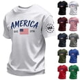 thumbnail image 1 of Kopltyrfg American Flag Shirts Men 4th of July Patriotic Shirt USA Star Stripes Graphic Tees Independence Day Short Sleeve Tops Blue 2XL, 1 of 5
