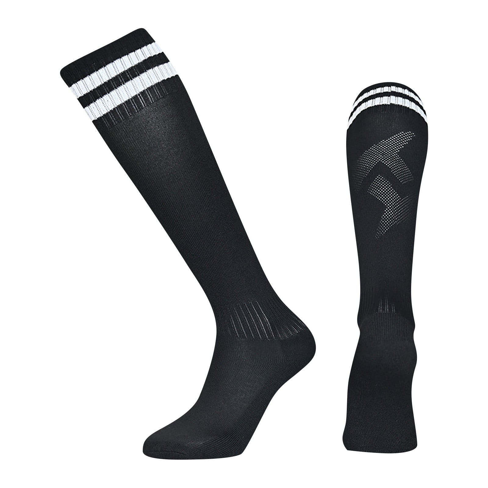 Kopltyrfg Boys Soccer Socks Sport Soccer Knee High Socks 1 Pairs for Boys Girls, Breathable Training Socks for 3-13 Children Black One Size