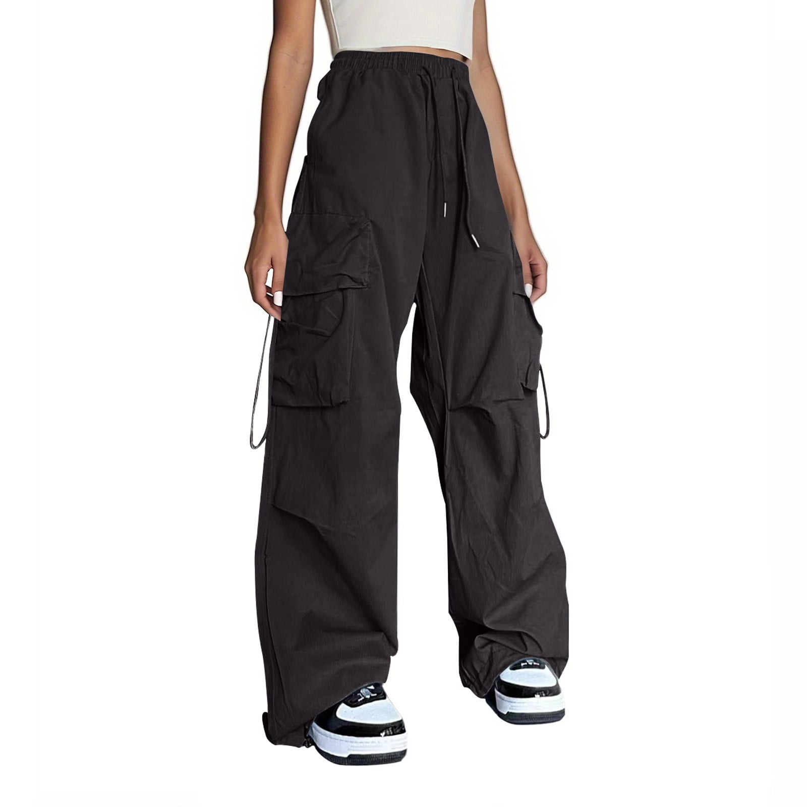 No Boundaries Cargo Parachute Pants, 29” Inseam, Women's and No Boundaries Cargo Parachute Pants, 29” Inseam, Women's and