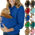 thumbnail image 1 of Kopltyrfg Cat Pouch Hoodies for Women Oversized Kangaroo Pouch Sweatshirts Front Carry Pouch Cat Dog Pouch Pullover with Large Pocket (Royal Blue,2XL), 1 of 5