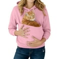 thumbnail image 1 of Kopltyrfg Cat Pouch Hoodies for Women Oversized Cat Dogpouch Sweatshirts Front Carry Pouch Pet Carrier Pullover with Large Pocket (Pink,3XL), 1 of 4