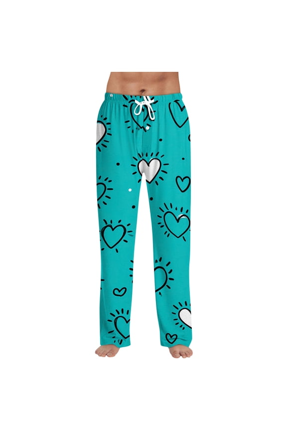 Couples Valentine's Holiday Sleepwear Matching Pant Holiday Pj Cute Soft with Pockets Lounge Drawstring for Sleep (Red,S)