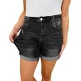 thumbnail image 1 of Kopltyrfg Denim Shorts Stretchy for Women High Waisted Roll Up Hem Jean Shorts Black L, 1 of 8