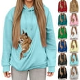 thumbnail image 1 of Kopltyrfg Dog Pouch Hoodie Oversized Cat Dogpouch Sweatshirts Front Carry Pouch Kangaroo Pouch Pullover with Large Pocket (Sky Blue,L), 1 of 7