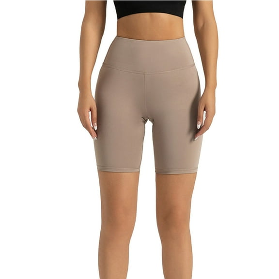 Kopltyrfg High Waist Biker Swim Shorts — Womens Quick Dry Multi-Sport Jammers Khaki S