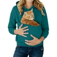 thumbnail image 1 of Kopltyrfg Hoodie with Dog Pouch for Women Oversized Cat Dog Pouch Sweatshirts Kangaroo Pouch Carriers Pullover (Dark Green,2XL), 1 of 4