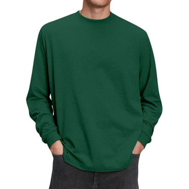 Kopltyrfg Men's Fleece Sweatshirt, Cotton- Pullover, Crewneck Sweatshirt for Men Dark Green 4XL