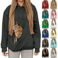 thumbnail image 1 of Kopltyrfg Pet Pouch Hoodies，Oversized Sweatshirt With Pocket Front Carry Pouch For Small And Cats,Puppy Kitten Dogs Holder (Dark Gray,L), 1 of 6