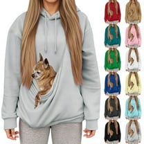 Kopltyrfg Pet Pouch Hoodies,Oversized Sweatshirt With Pocket Front Carry Pouch For Small And Cats,Puppy Kitten Dogs Holder (Light Gray,2XL)