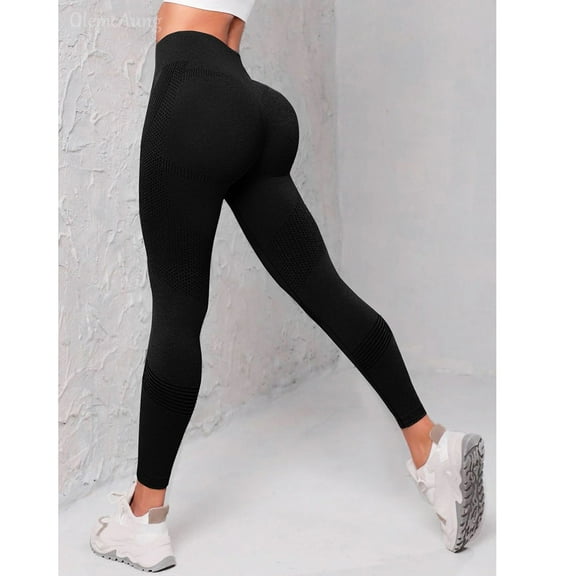 Kopltyrfg Scrunch Butt Lifting Leggings for Women Impact Leggings Gym Seamless Leggings Workout Leggings Tummy Control Yoga Pant Black L
