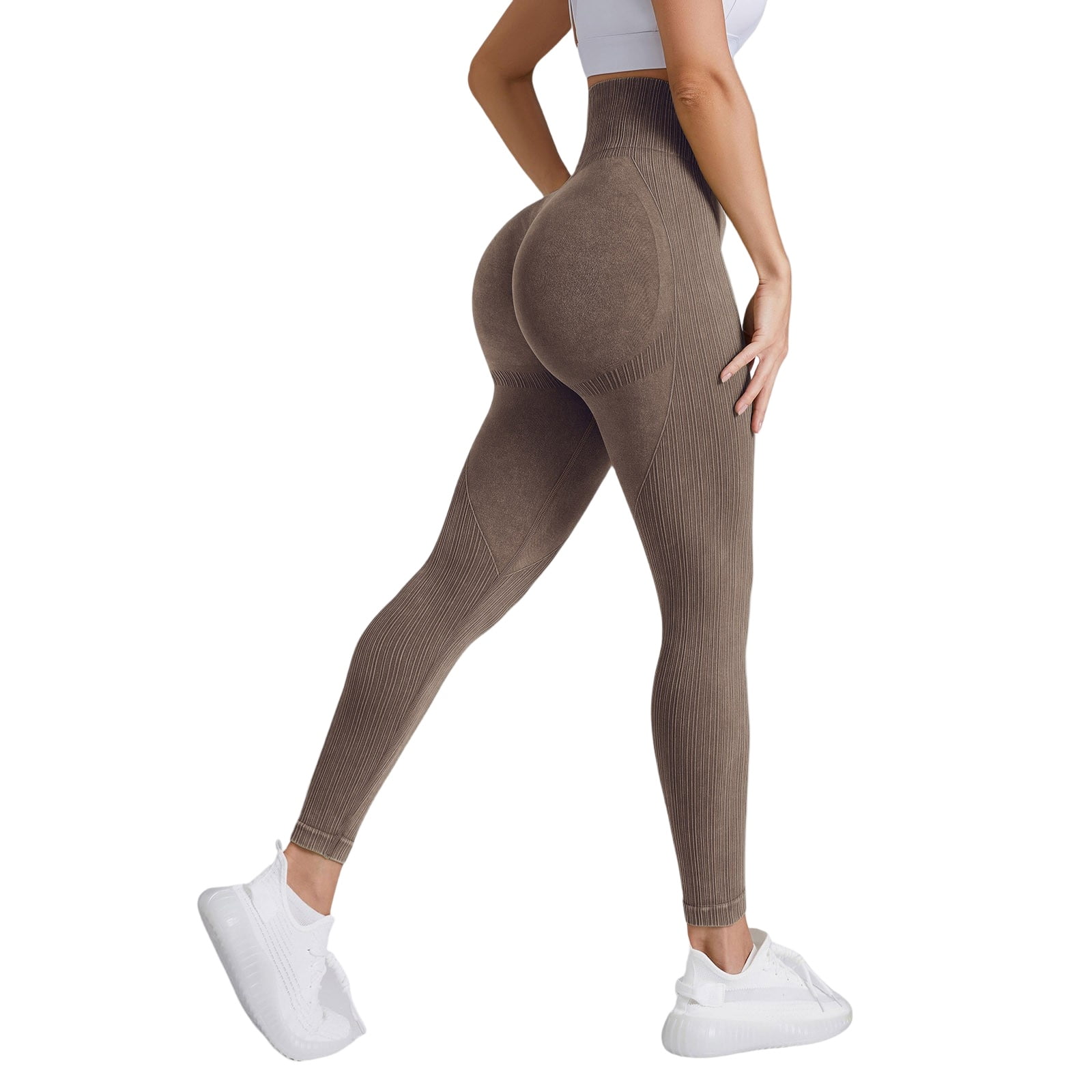 Women's Seamless High Waist Tummy Control Workout Yoga Leggings Butt-Lifting, Compression, Workout & Fitness Pants Black - View #4