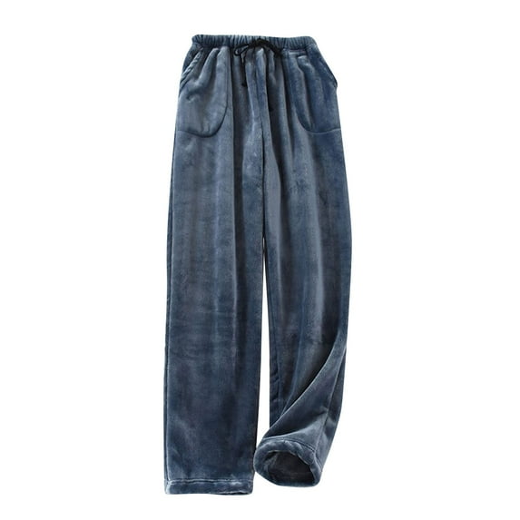 Kopltyrfg Soft Fleece Sleep Pant for Women Plush Pajama Bottoms Lounge Pants with Pockets Casual Fuzzy Fluffy Lounge Pants Navy L