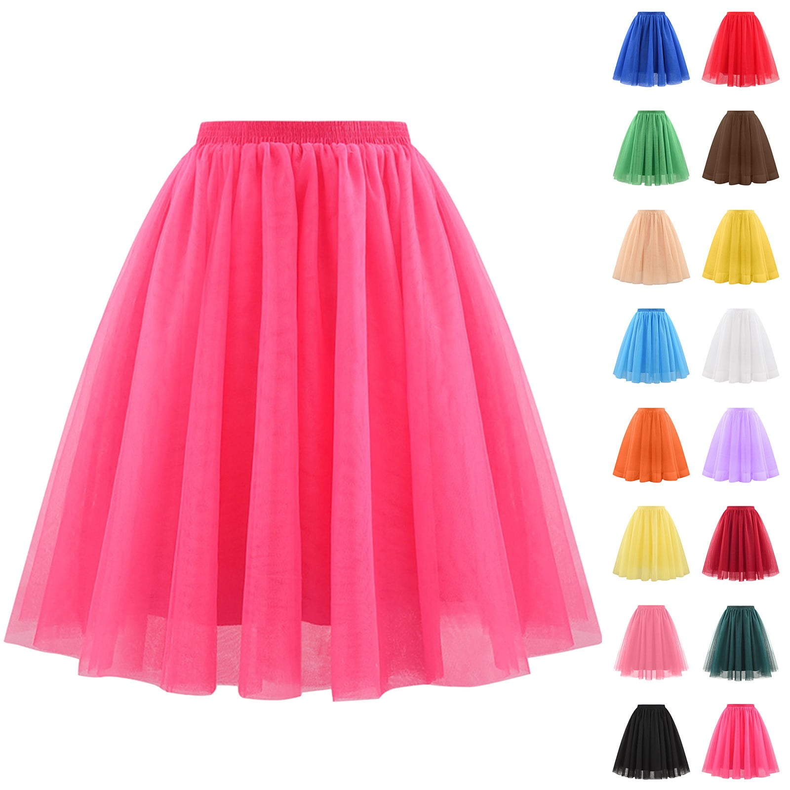 Ultrafun 4-Pack Women's Tulle Tutu Skirts – 4-Layer Puffy Ballet Bubble Skirts For Cosplay, Dance, Halloween