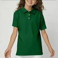 thumbnail image 1 of Kopltyrfg Uniform Shirts for Kids Girls School Short Sleeve Uniforms Casual Henley Uniform Shirts 2025 New with Collar Polo Shirts Comfortable Clothes Dark Green 3-4 Years, 1 of 6