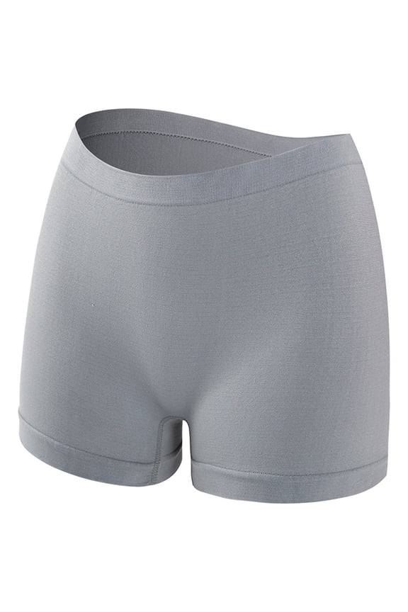 Women's Basic Solid Cotton High Rise Bike Shorts Gray S