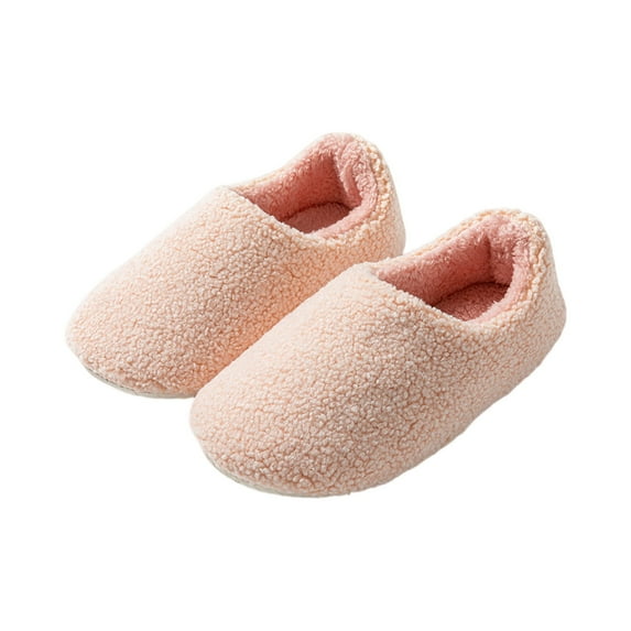Kopltyrfg Women’s Soft Curly Full Slippers Memory Foam Lightweight House Shoes Cozy Loafer with Fleece Lining |Pink 42