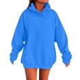 thumbnail image 1 of Kopltyrfg Womens Oversized Hoodies Winter Cute Sweatshirts Pullover 2025 Fashion Tops Trendy Plus Size Pullover Blue XS, 1 of 3