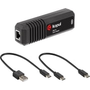 Kopul 2 Channel Dante USB I/O Adapter   USB C & RJ45, 24 bit/48 kHz, 2 In/2 Out, PoE & USB Powered, Rugged ABS Laptop/PC/Mac/Smartphone