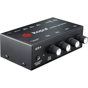 Kopul 4-Channel Mic/Line Stereo Mixer with 3 RCA Stereo Inputs, 3.5mm TRS Input, XLR Mic Input, 48V Phantom Power, RCA Output and Headphone Monitoring for Podcasting, DJ, Studio and PA