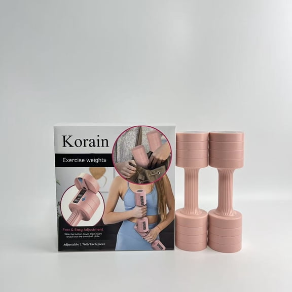 Korain Exercise weights,Adjustable Dumbbell Set - Durable Non-Slip Handles for Secure Grip - Bodybuilding, Toning, Cardio Training & Full-Body Workouts - Adjustable 2.76lb/Each piece