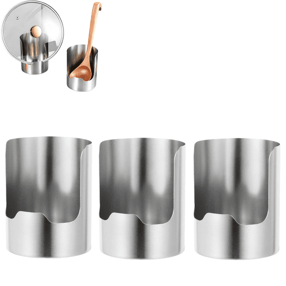 Korakio Stainless Steel Countertop Organizer, 2‑in‑1 Kitchen Utensil & Lid Rest, 304 Stainless Steel, Quick‑Rinse Easy‑Clean Design, Anti‑Tip Stable Base, Practical for Everyday Kitchen Use