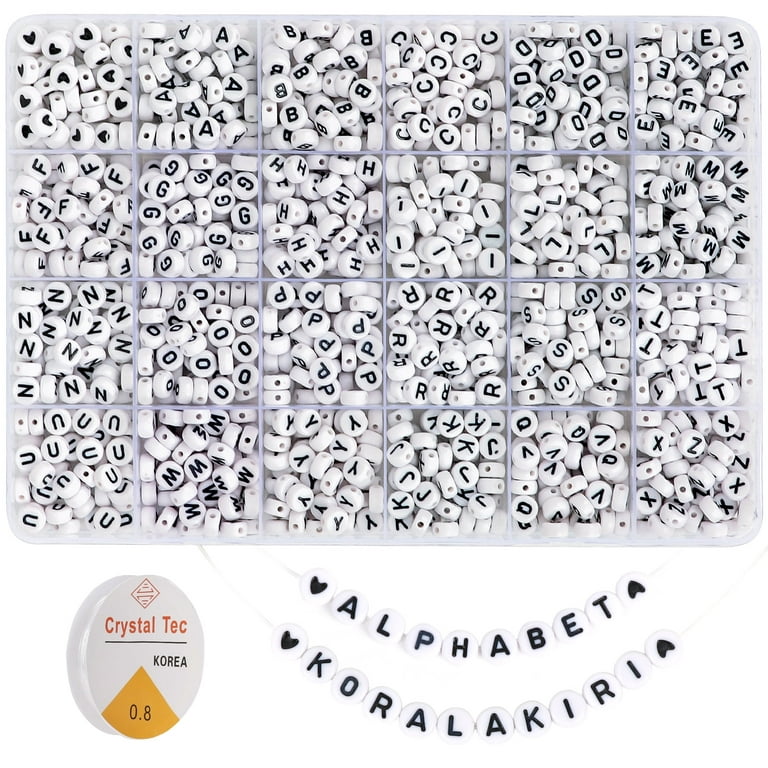 Koralakiri 1440Pcs Alphabet Beads Kit, Acrylic Letter Beads Bulk