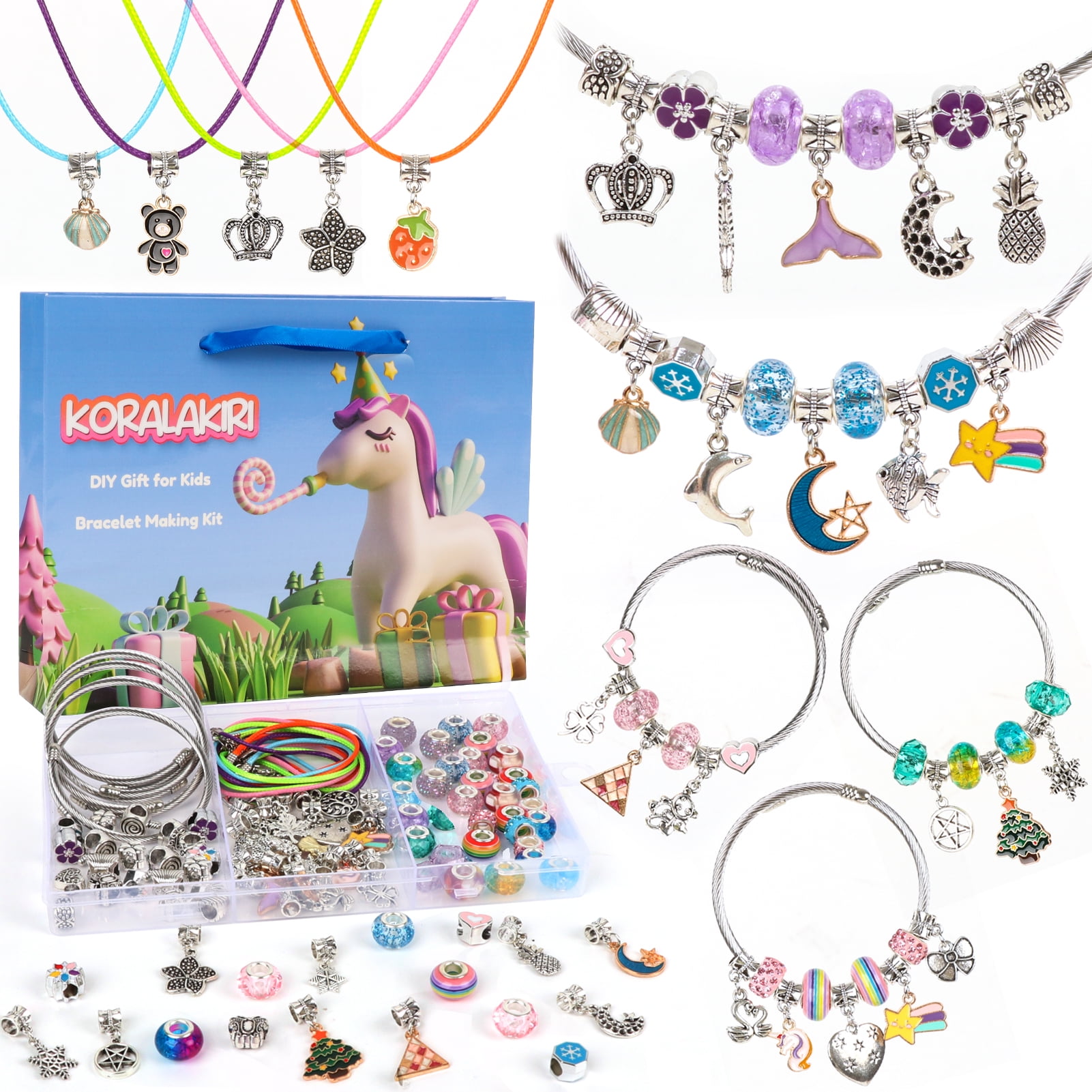 Koralakiri Charms Bracelet Making Kit for Girls, Jewelry Making Kit Toys  for Teen Girls Birthday Gifts, Crafts for Girls Ages 8-12 - Walmart.com