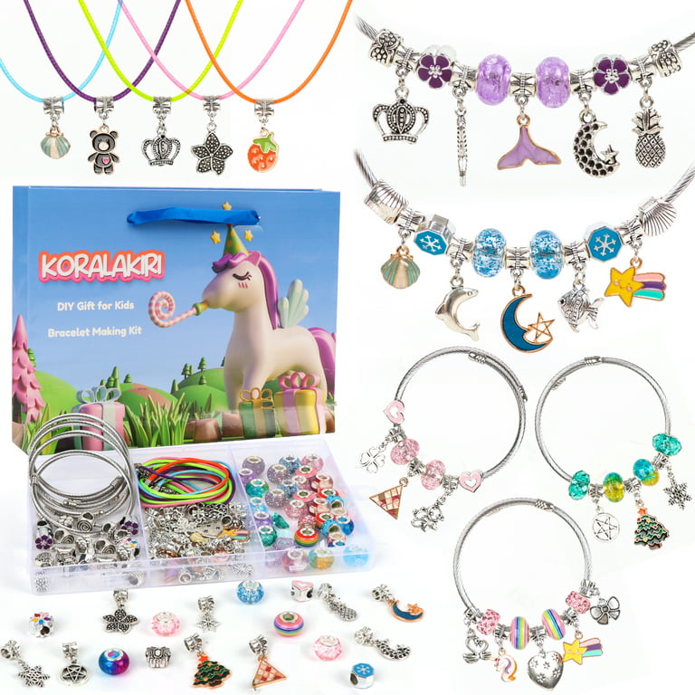  Charm Bracelet Making Kit for Girls 3-12, Kids Jewelry