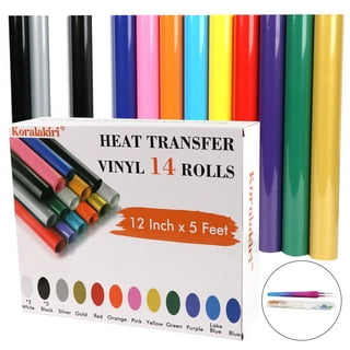 CAREGY 36 Sheets 12in x 10in Color Heat Transfer Vinyl for T-Shirts and  Craft Vinyl Weeding Tools Set