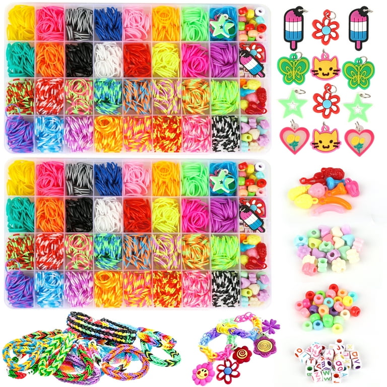 Loom Band Kit Colourful Rubber Bands Set 1600+ Creative Loom Twist Bands  Refill Friendship Bracelet Making Kit Arts and Crafts for Girls, Handmade  DIY Jewellery Beads Gift for Children : : Home
