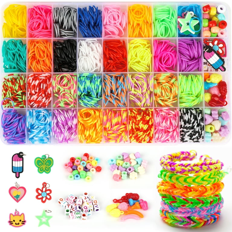 1set Rubber Loom Band Bracelet Kit Colorful Beads&tool Set For Diy