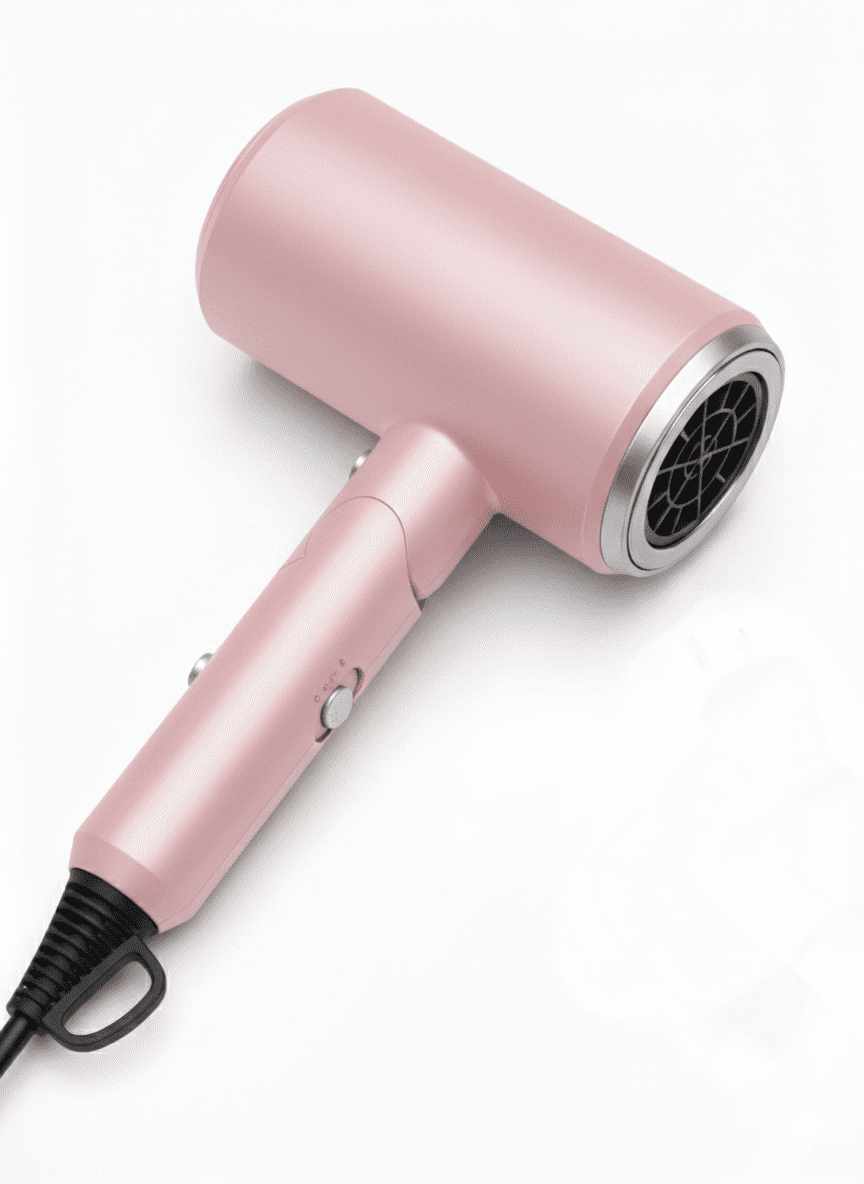 Koramzi 2000W Professional Ionic Hairdryer for Hair Care, Powerful Hot/Cool Wind Blow Dryer, 3 Magnetic Attachments, Pink/Silver