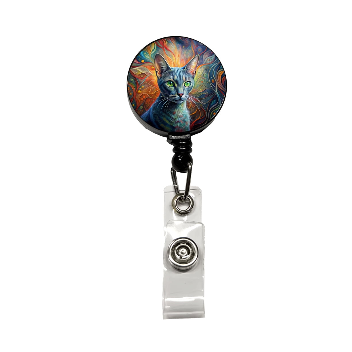 Korat Cat Abstract Art Retractable Reel ID Badge Key Card Name Tag ...