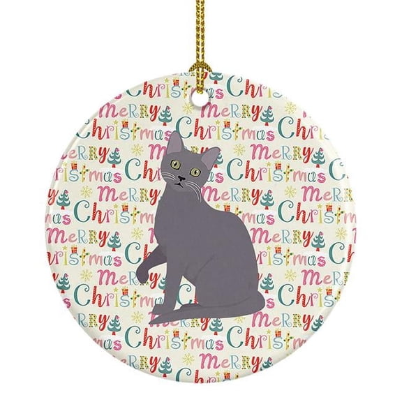 Korat Cat Christmas Ceramic Ornament 2.8 in x 2.8 in